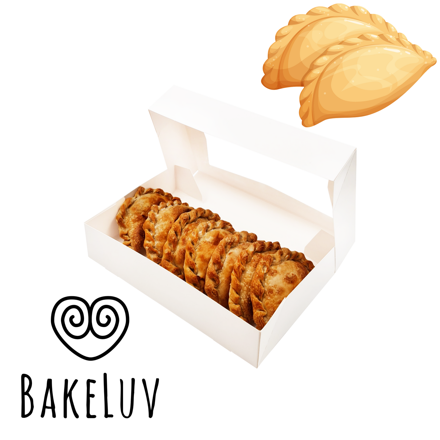 BAKELUV 12x8x2.5" White Pastry Boxes With Window