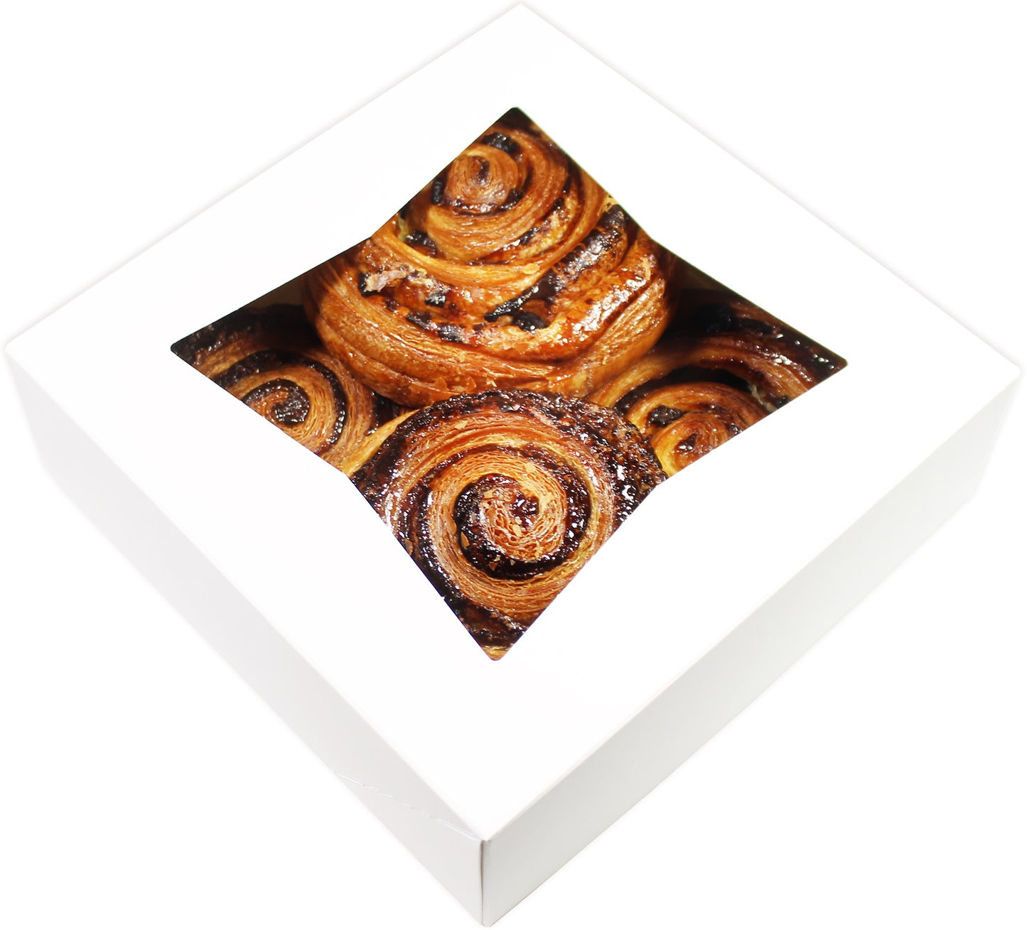 BAKELUV 8X8X2.5” White Pastry Boxes with Window