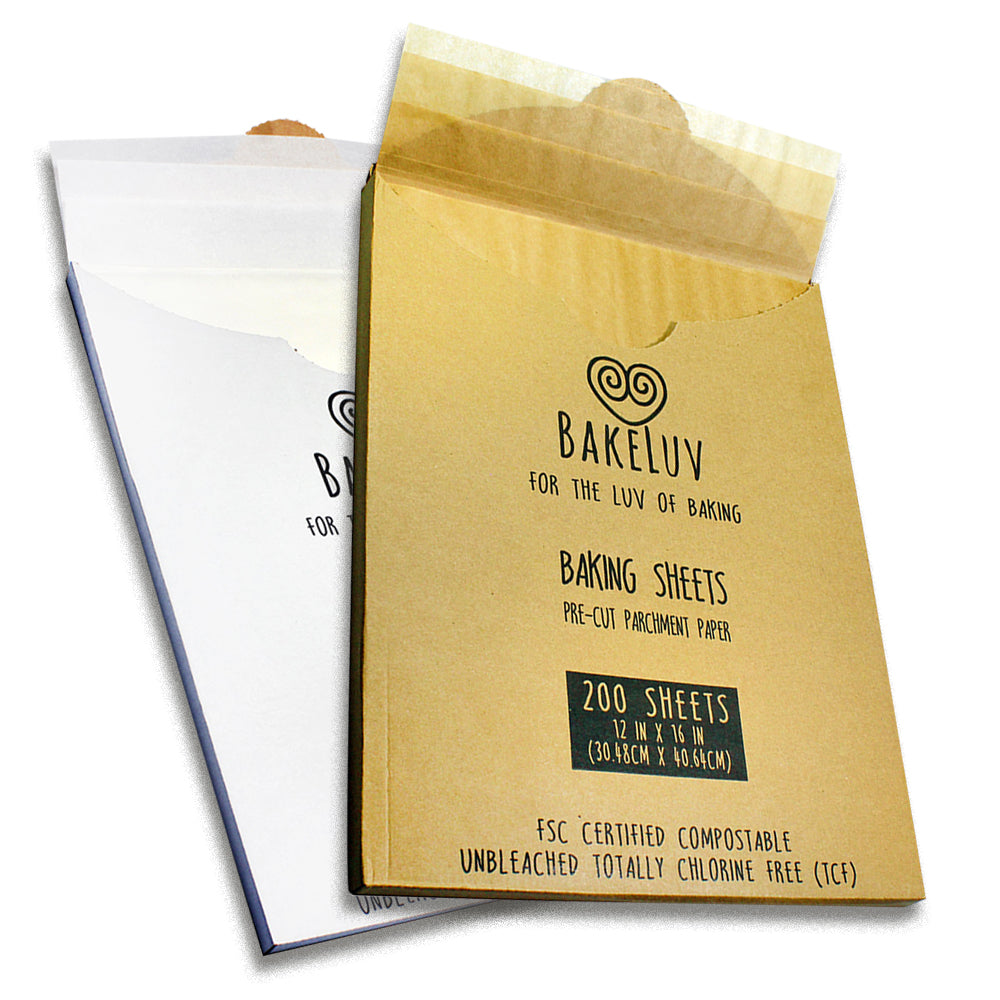 Bakeluv Brown 12x16" Pre Cut Parchment Paper Sheets | 200 Pack