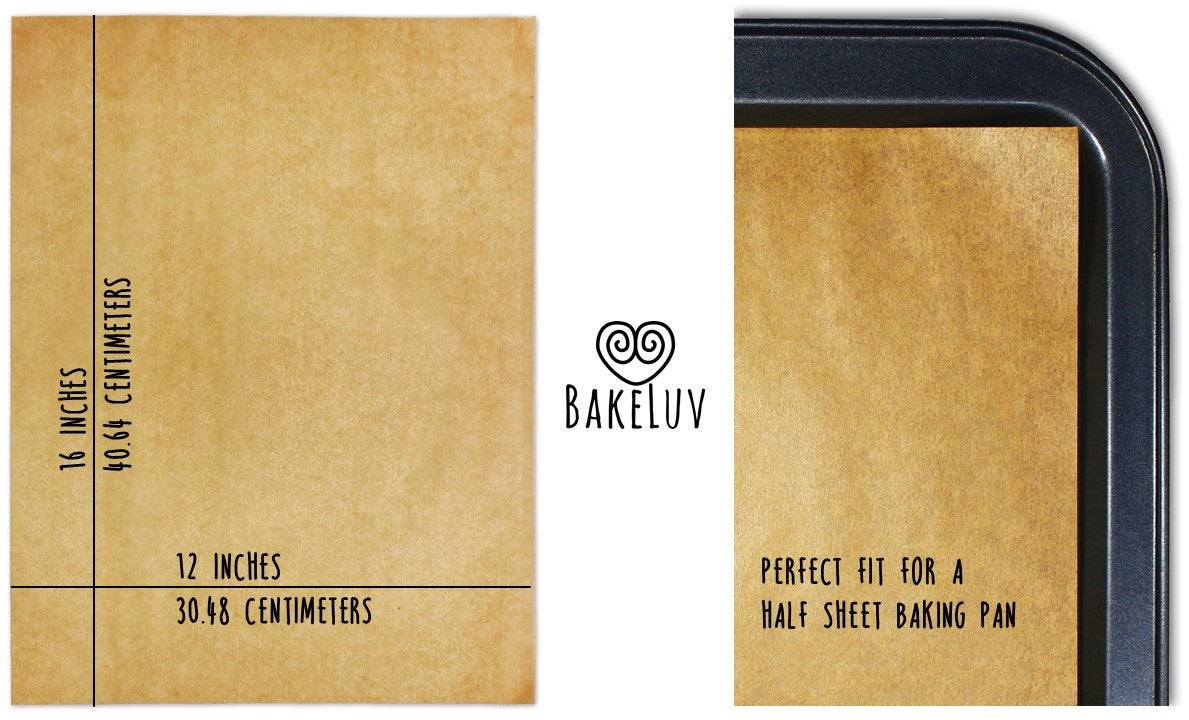 Bakeluv Brown 12x16" Pre Cut Parchment Paper Sheets | 200 Pack