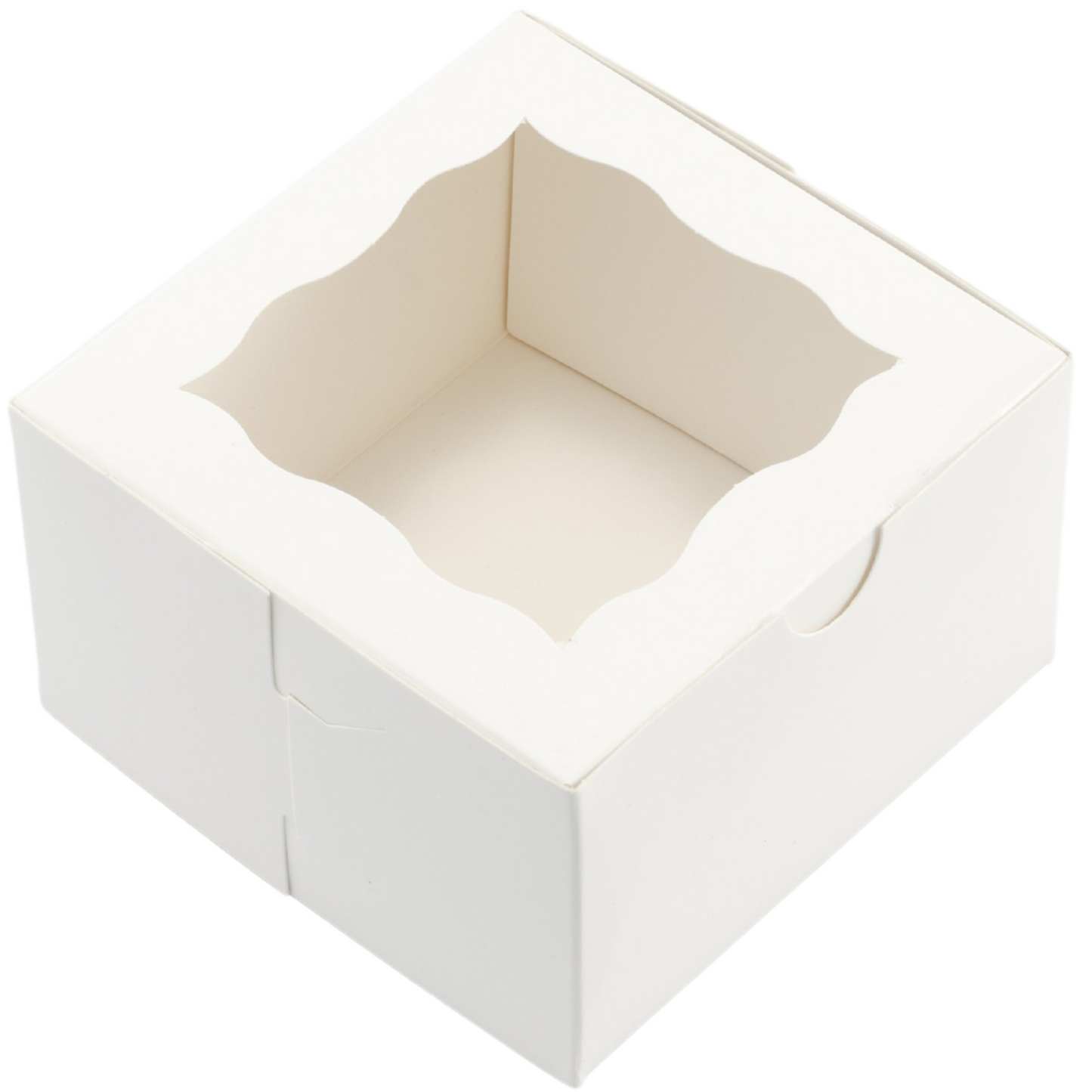 BAKELUV 4X4X2.5” White Bakery Boxes with Window